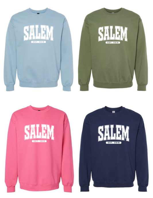 Salem Block Print - Crewneck Adult Sizes