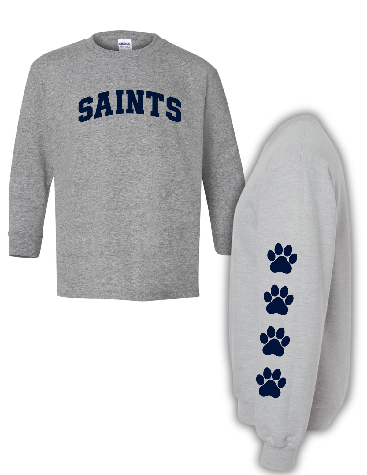Gray Saints Long Sleeve Tee