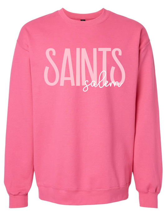 Pink Salem Saints Crewneck - Adult XS-3XL Only