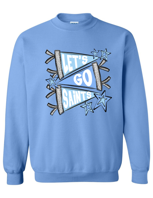 Let's Go Saints Crewneck - Adult XS-3XL Only